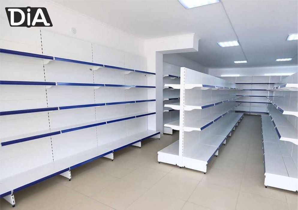 Торговые металлические стеллажи и витрины, Savdo metall tokchalari