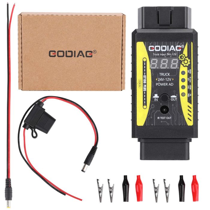 GODIAG GT106 — адаптер 24V → 12V для диагностики грузовых автомобилей