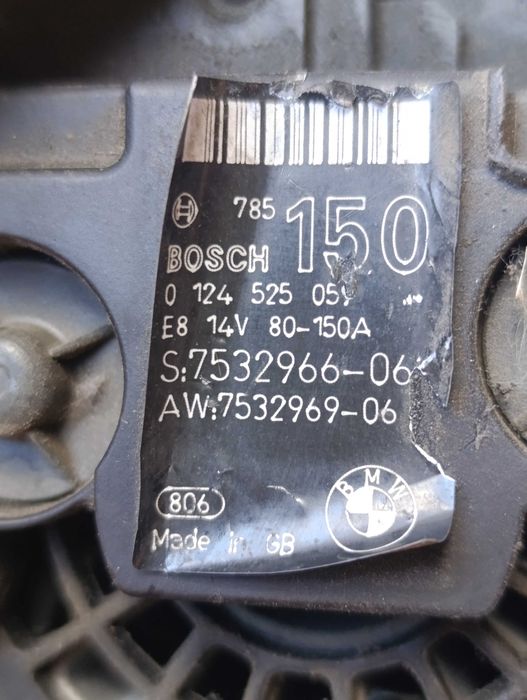 Динамо, алтернатор БМВ / BMW 01243251__  E81 E82 E83  E87 E90 E91 E60