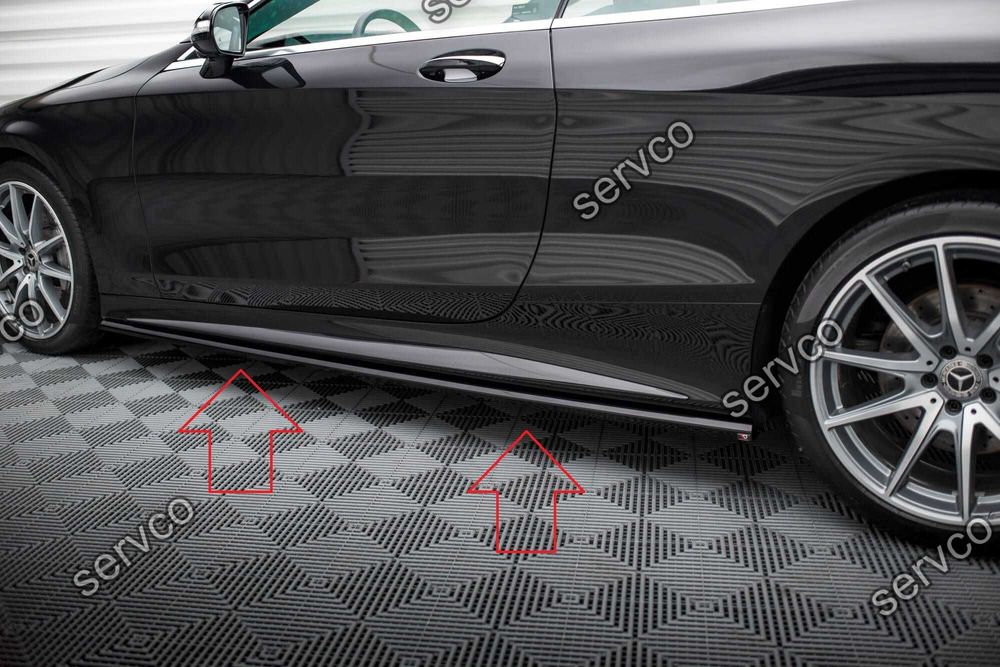 Pachet Set Splitter Exterior Lip Prelungiri Body kit tuning Mercedes S Class Coupe AMG-Line C217 Facelift 2017-2020 v7 - Maxton Design