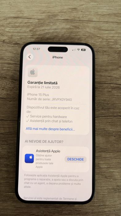 Iphone 15 plus inca in garantie