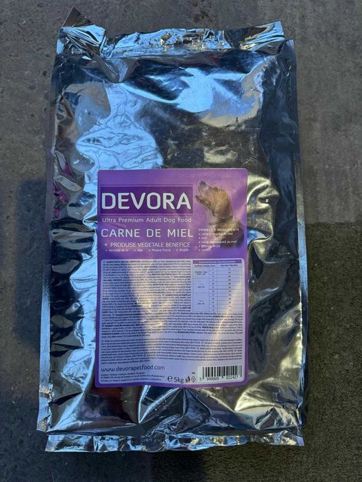 Hrana semi-umeda pentru caini Devora cu miel si orez 5 kg