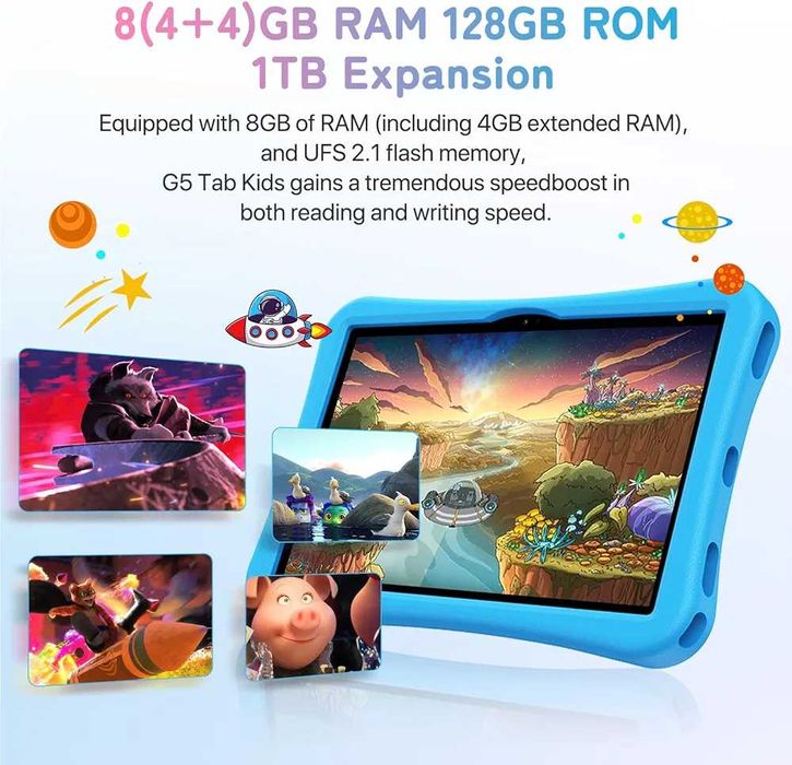 Нов Детски Таблет UMIDIGI G5 Kids – 10.1", 128GB, 8GB RAM, SIM карта