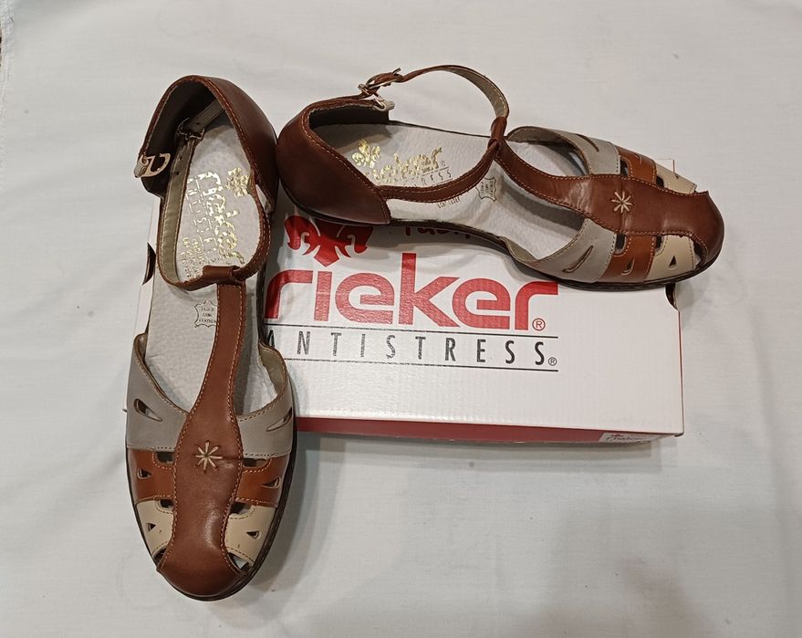 Pantofi de damă (sandale) Rieker - frumoși, finuți, piele moale