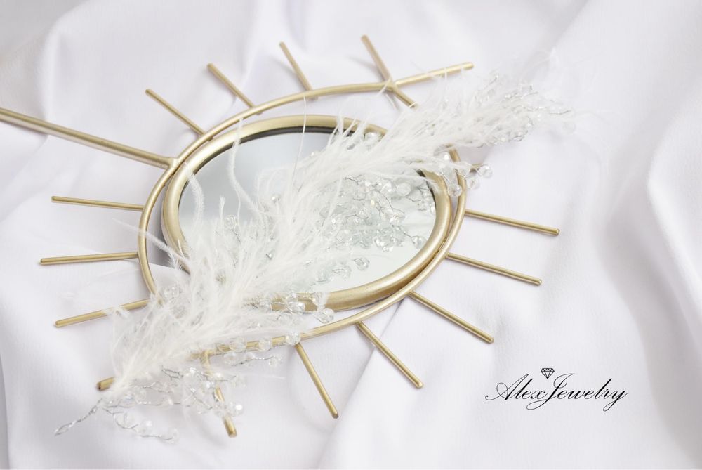 Сватбени бижута - бижута за коса, обеци с кристали