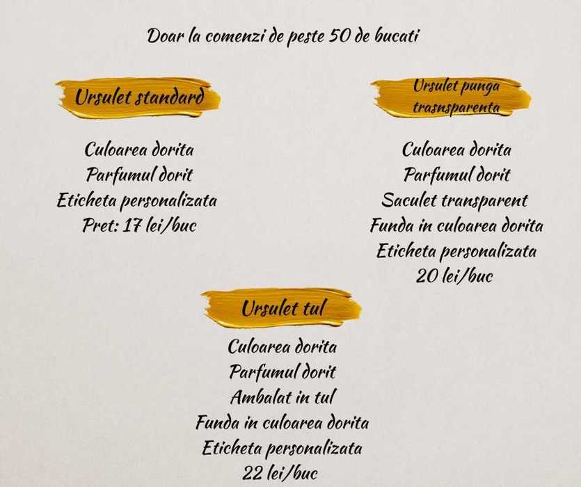 Mărturii botez ursuleț parfumate,  Handmade elegante