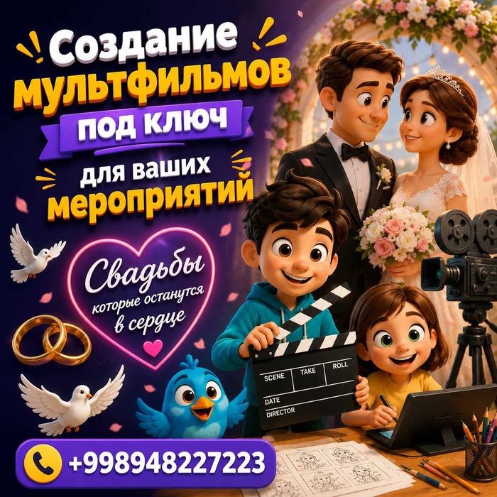 Мультфильм на свадьбу  Love Story  Подарок на юбилей  История компании