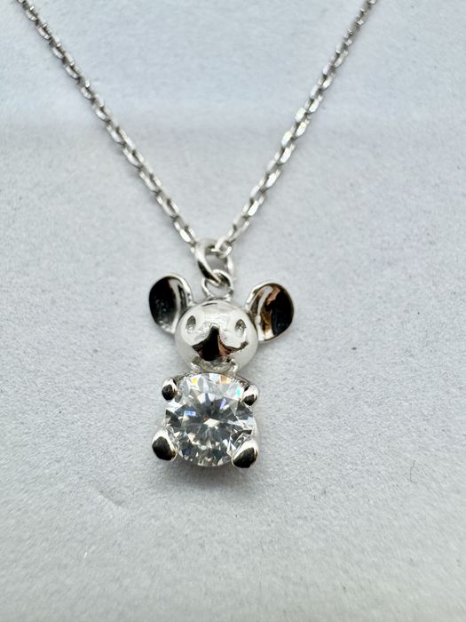 Сребърно колие с мойсанит (Диамамт) 0.5 карата