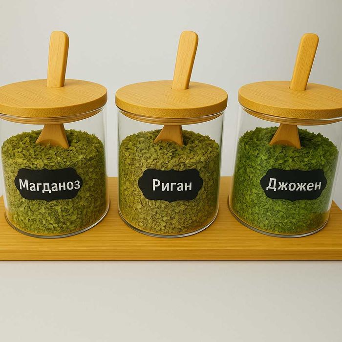 Бурканчета за подправки със стойка и BG етикети - 4 МОДЕЛА