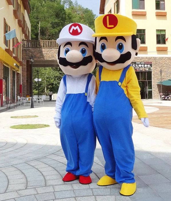 Costume Cosplay Mascote Super Mario si Luigi adult nou