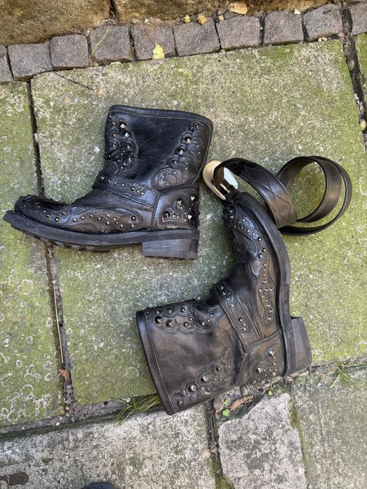 Ash botine biker din piele naturala