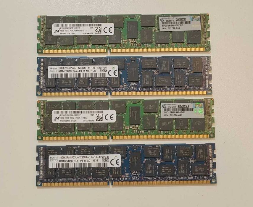 RAM Server 16GB DDR3 ECC Registered PC3L-12800R HP / Hynix