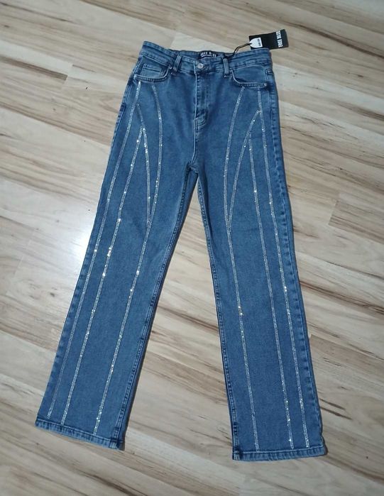 Blugi dama cu strasuri,noi,mar S,merg 36-38