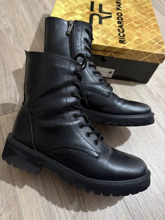 Дамски черни боти естествена кожа размер 41