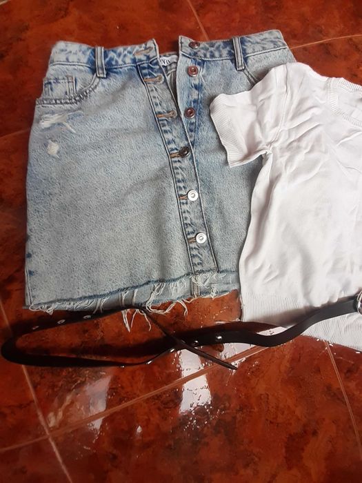 Fustă Zara mărime XS și  bluză H&M