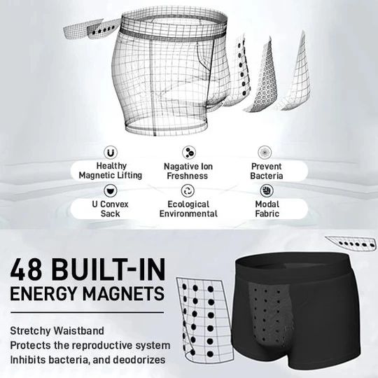 Boxeri Magnetic Therapy Hypoalergenici 6 piese marimea S