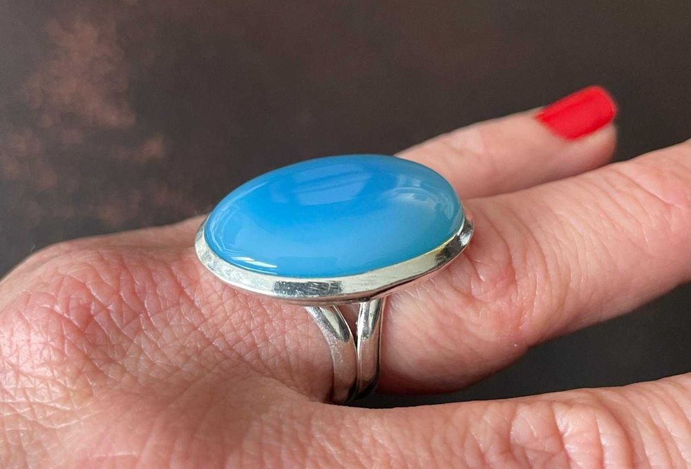 Inel Argint 925 cu Piatra Semipretioasa Calcedonie