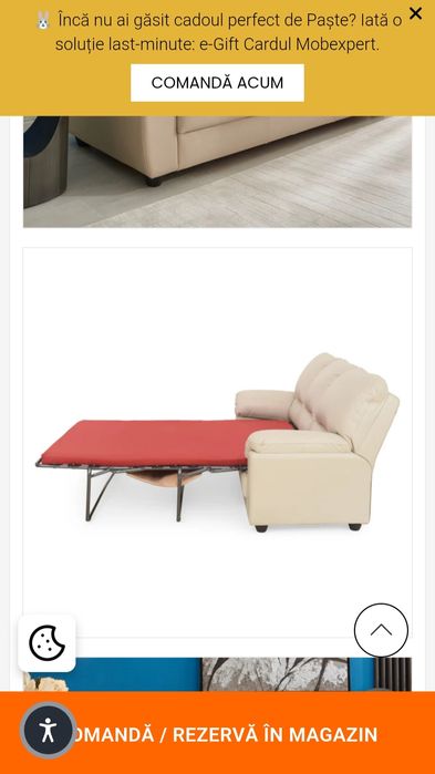 Canapea stofa 3 locuri, extensibila Mobexpert