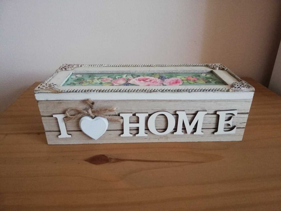 Кутия дървена с три отделения РЪЧНА ДЕКОРАЦИЯ