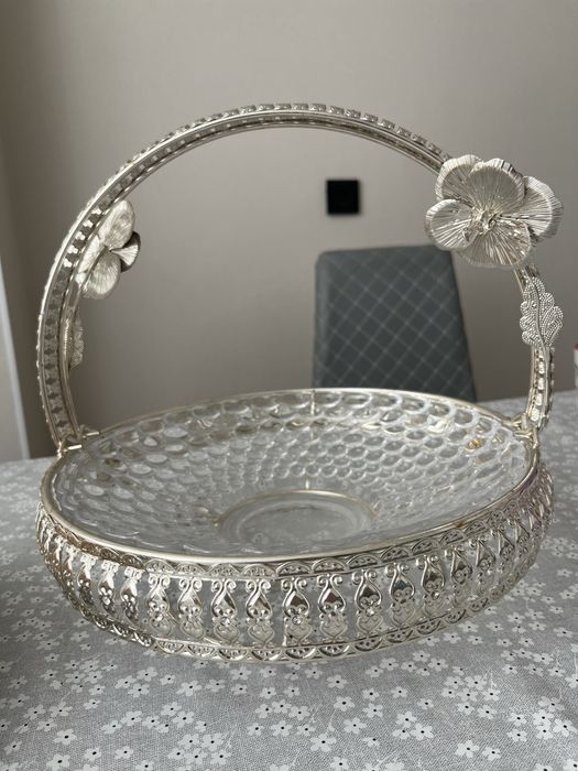 Фруктовница / конфетница стекло , корзина для фруктов или выпечки