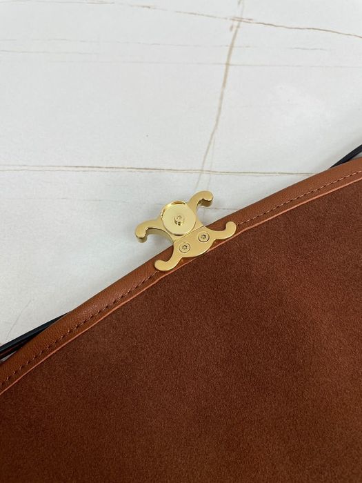 CELINE Soft Triomphe Halfmoon in Shiny Lambskin