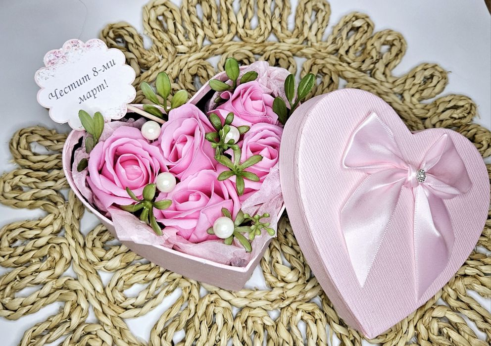 Букет  със сапунени рози