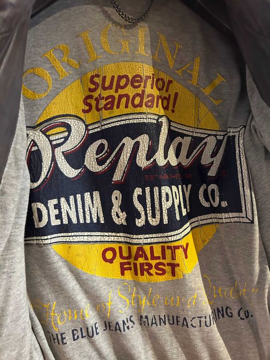 Кожено мъжко яке Replay размер М