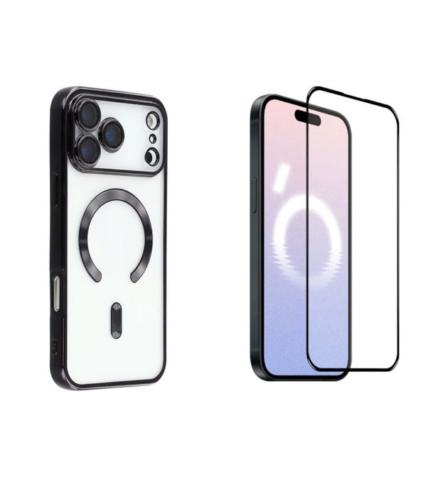 Iphone 17 AIR PRO MAX Husa Cercle Magsafe + Folie Sticla Clear Edge