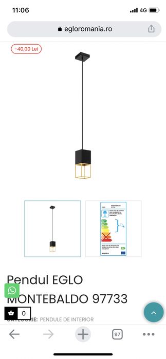 Lustra Eglo Montebaldo 97733