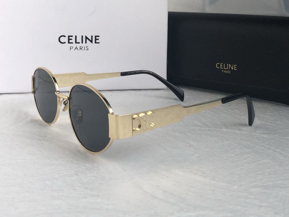 Дамски слънчеви очила кръгли овални елипса 2 цвята златни сребърни