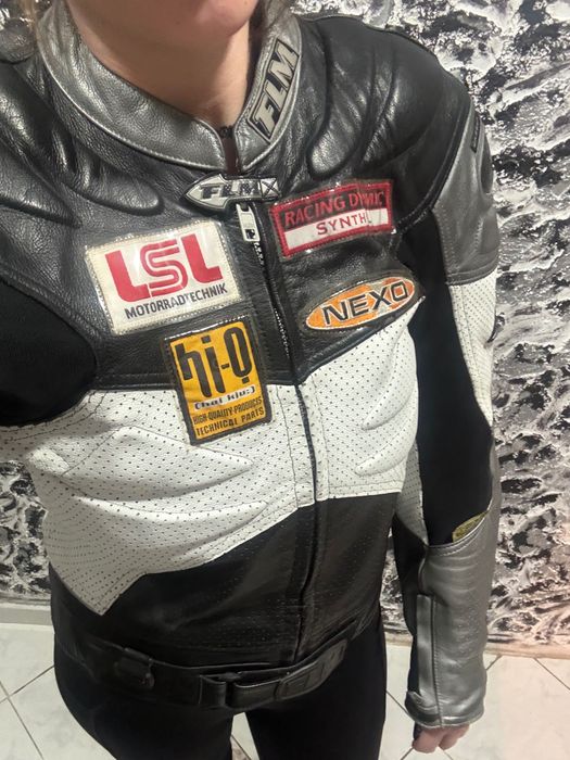 Дамско кожено яке за мотор FLM