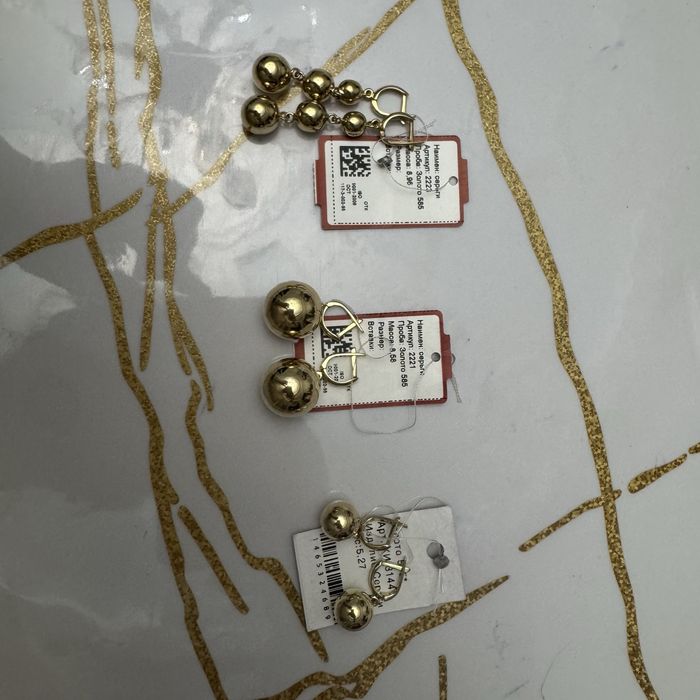 Москва сережки и колечки 585