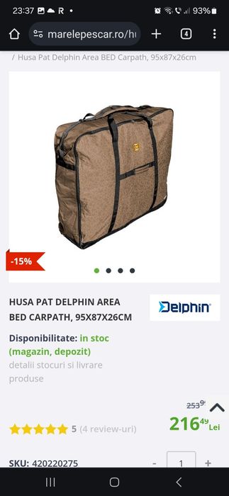 Pat Pescuit Delphin carpath gt8 +husa ca NOU