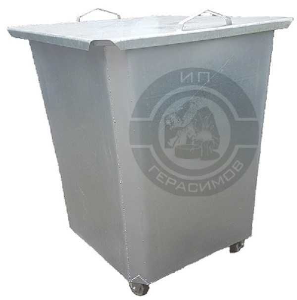 Оцинкованные мусорные контейнеры 750 л (с крышкой на колесах)