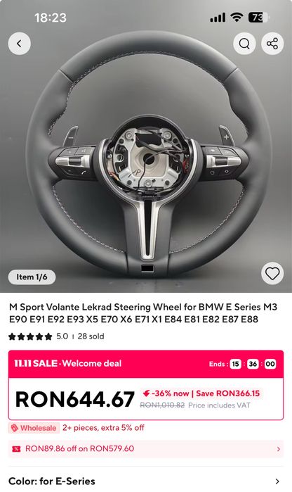 Volan Bmw seria 3M3 E90/E91/E92 X5E70 E81 E83 E87 E88 E84 X1
