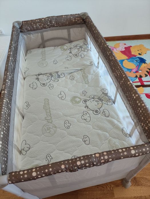 Преносимо бебешко легло 120х60 см с матрак и калъф