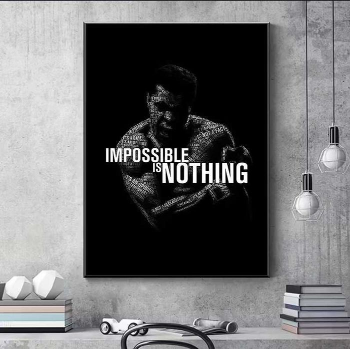 Постер с Рамка - Impossible Is Nothing 50 x 70 cm