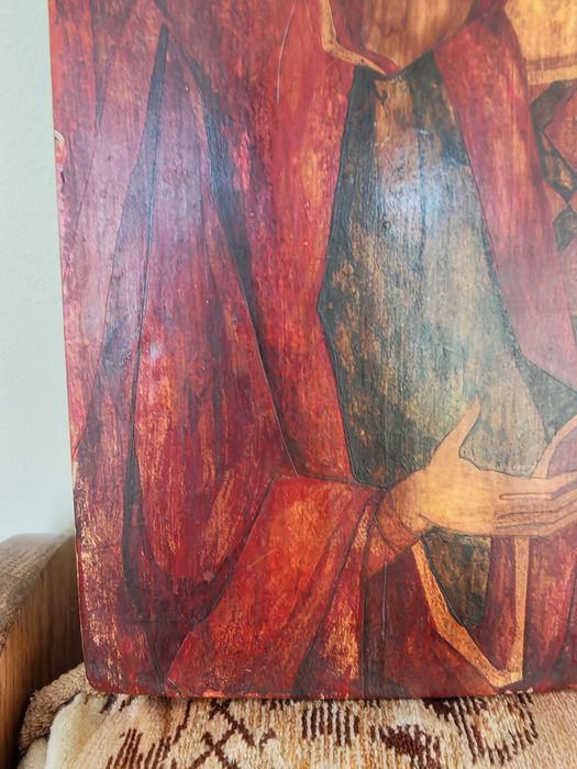 Icoană veche Maica Domnului – sec. XVII–XVIII, pictură pe levkas