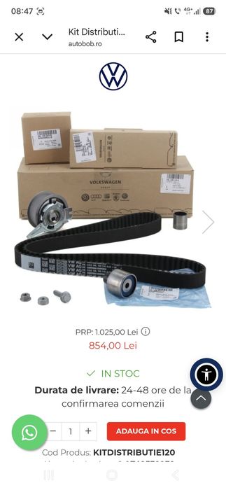 Kit distribuție  vw  2.0 tdi
