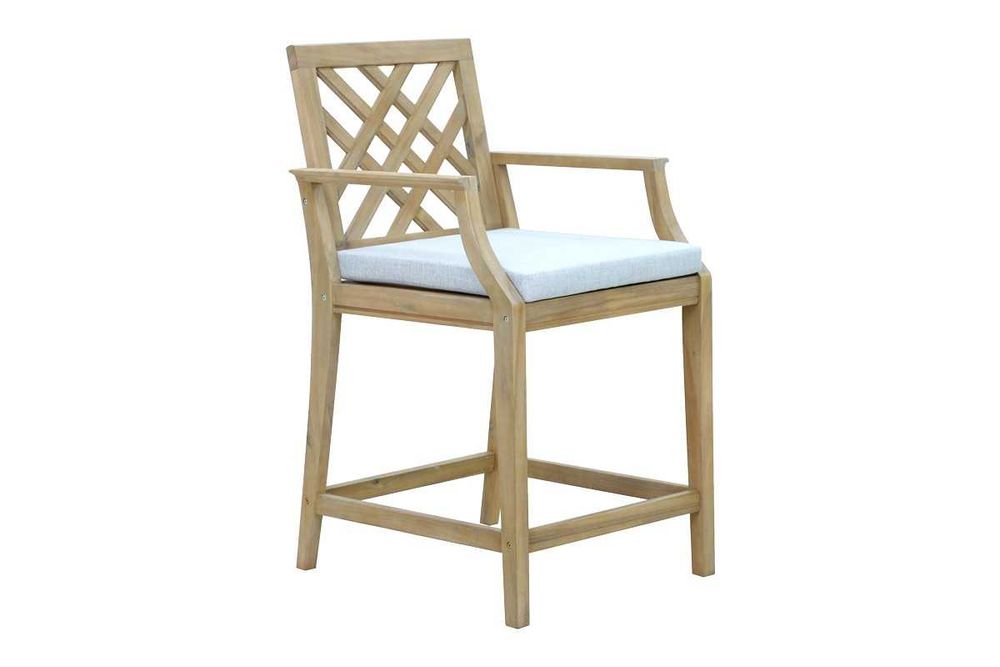 Стилен бар стол Puzzle-home Amalfi, Акациев масив, 59x63.5x104.9cm