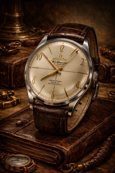 Atlantic Worldmaster 21 rubine unitas ceas  vintage