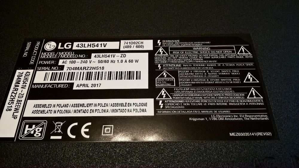 LG led tv 108cm/43 display fisurat.