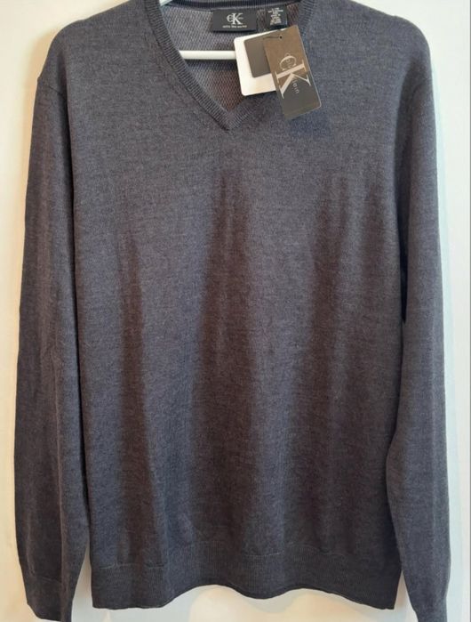 CK 100% меринос! Мужской пуловер