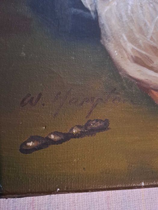 tablou pictura pe panza 50/60 cm semnat W Hampton