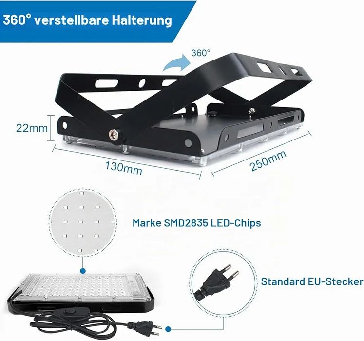 Eleganted 100 W LED UV Black Light Spotlight, 385-395 nm Black Light Lamp