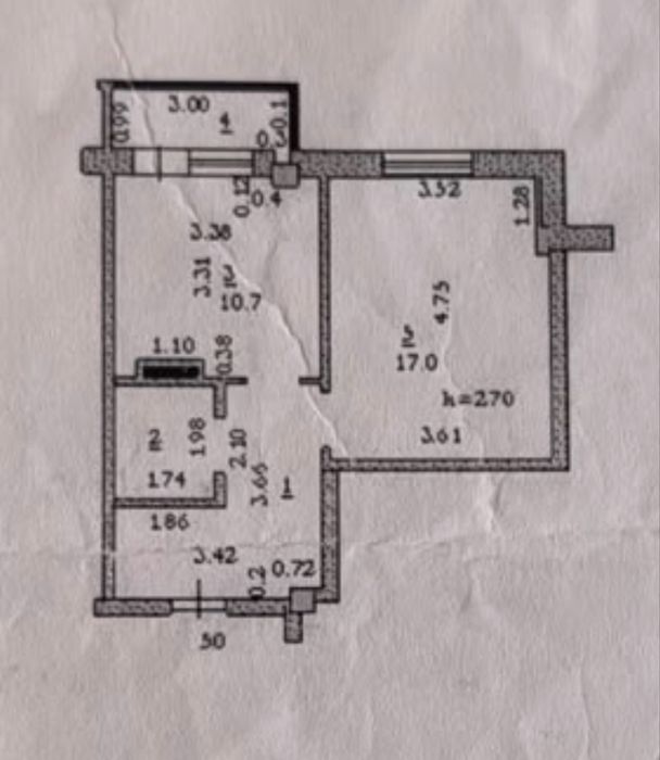 Продам 1 к.кв., мкр.Батыс-2, 16А