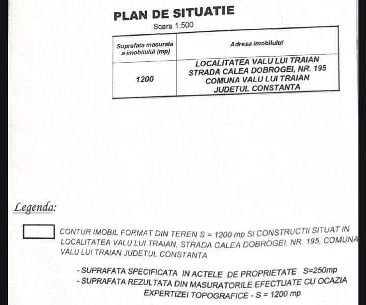 Vand teren în Valu lui Traian, 1200 MP, Calea Dobrogei nr.195