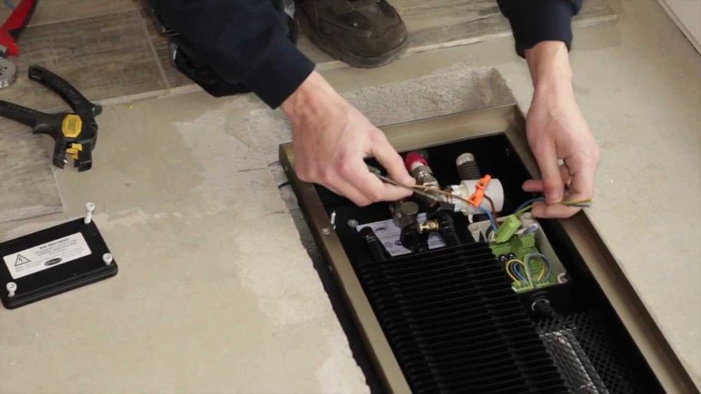 Установка внутрипольных конвекторов