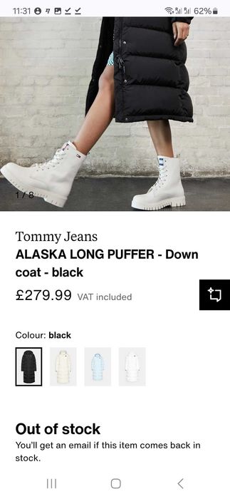 Дамско черно яке tommy jeans puffer L