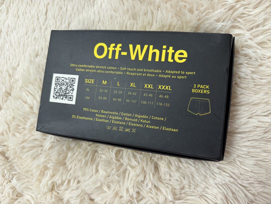 Set de 3 perechi boxeri Off White L